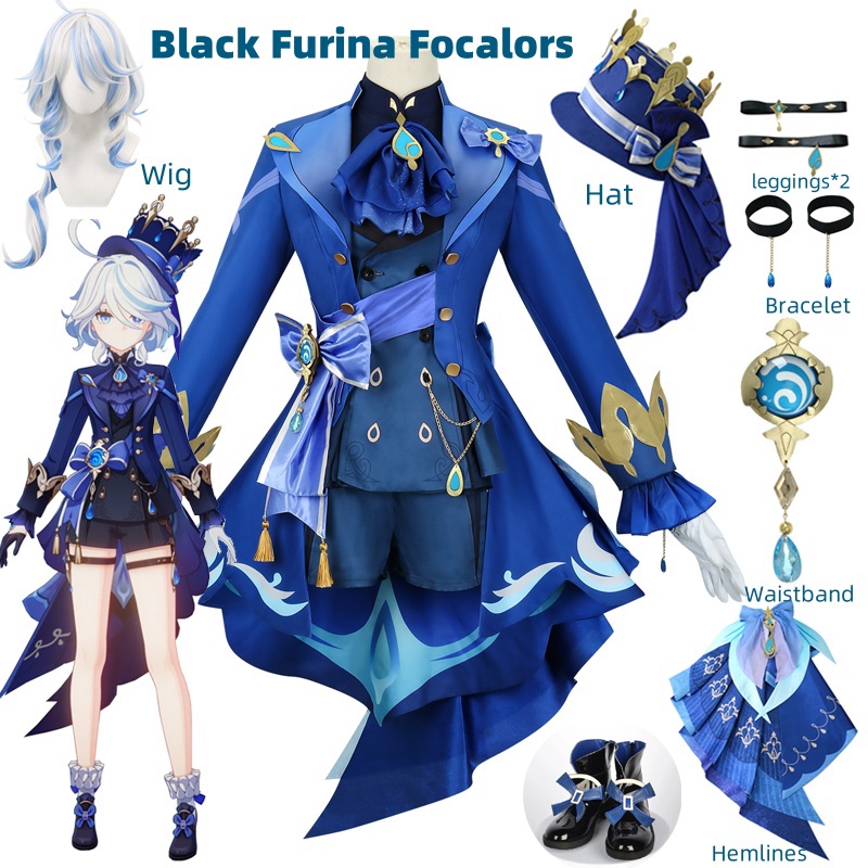 Violet Evergarden Dress - Furina Costume Cosplay Parrucca Capelli Impatto