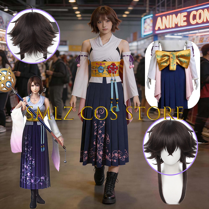 Anime Cosplay Wig - Costume Cosplay Smlz FFX Yuna Anime