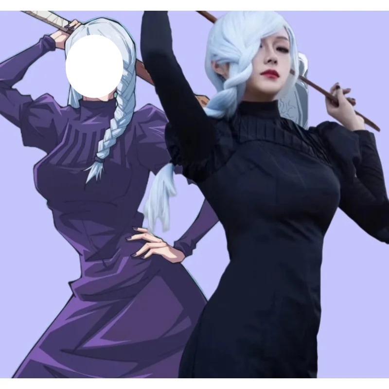 Anime Cosplay Black Girl - Anime Meimei Jujutsu Costume Cosplay Mei