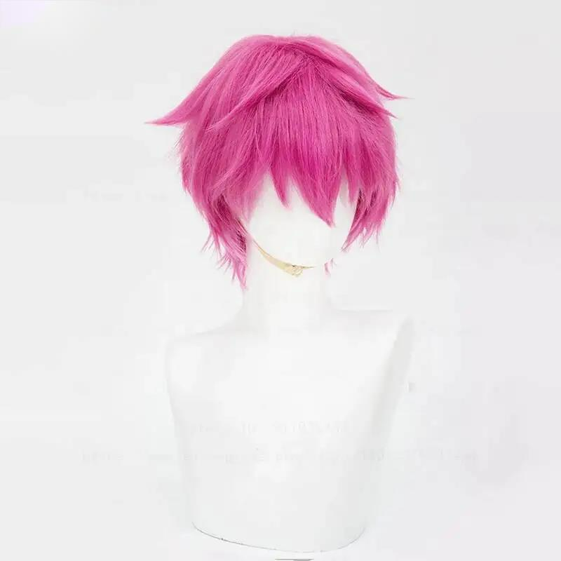 Anime Cosplay Glasses - Parrucca Cosplay Saiki Kusuo, Capelli Rosa,