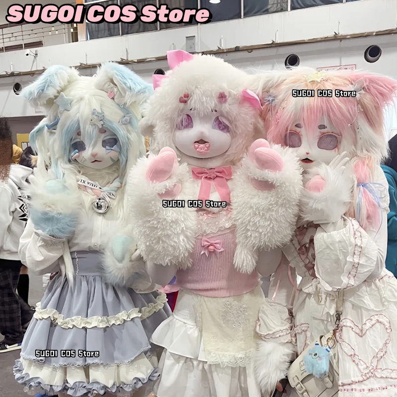 Anime Cosplay Mask - aBcSCS*Fursuit Head Kigurumi Maschera Pelosa Carina