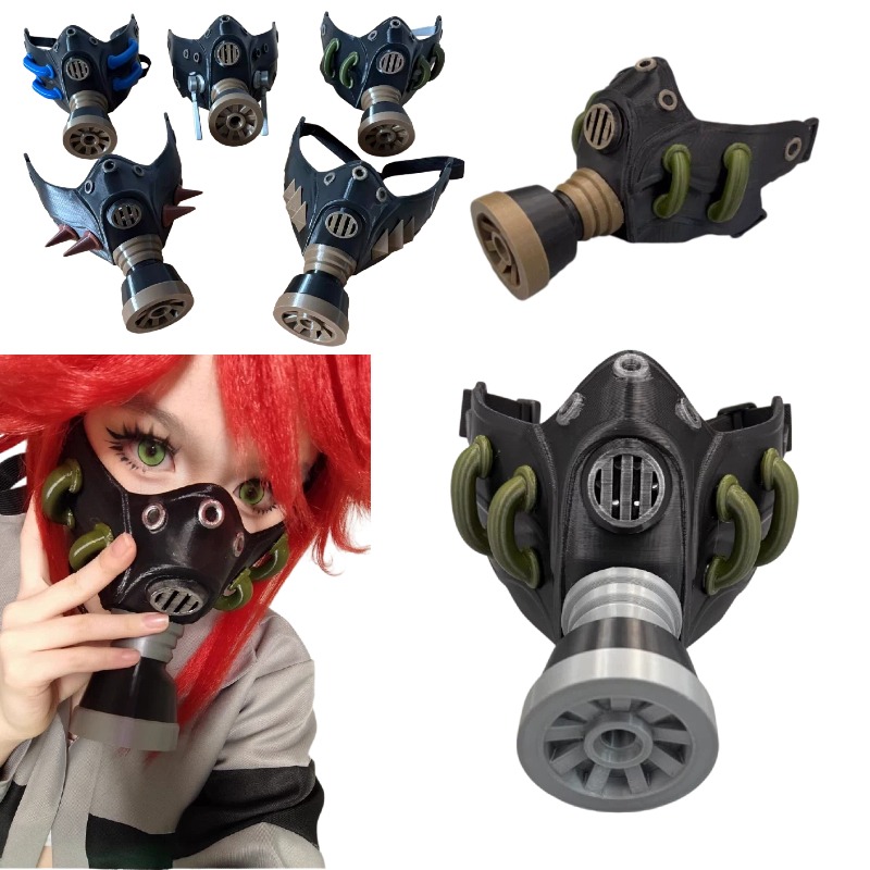 Anime Cosplay Mask - Maschera Antigas Nera Stampata in 3D